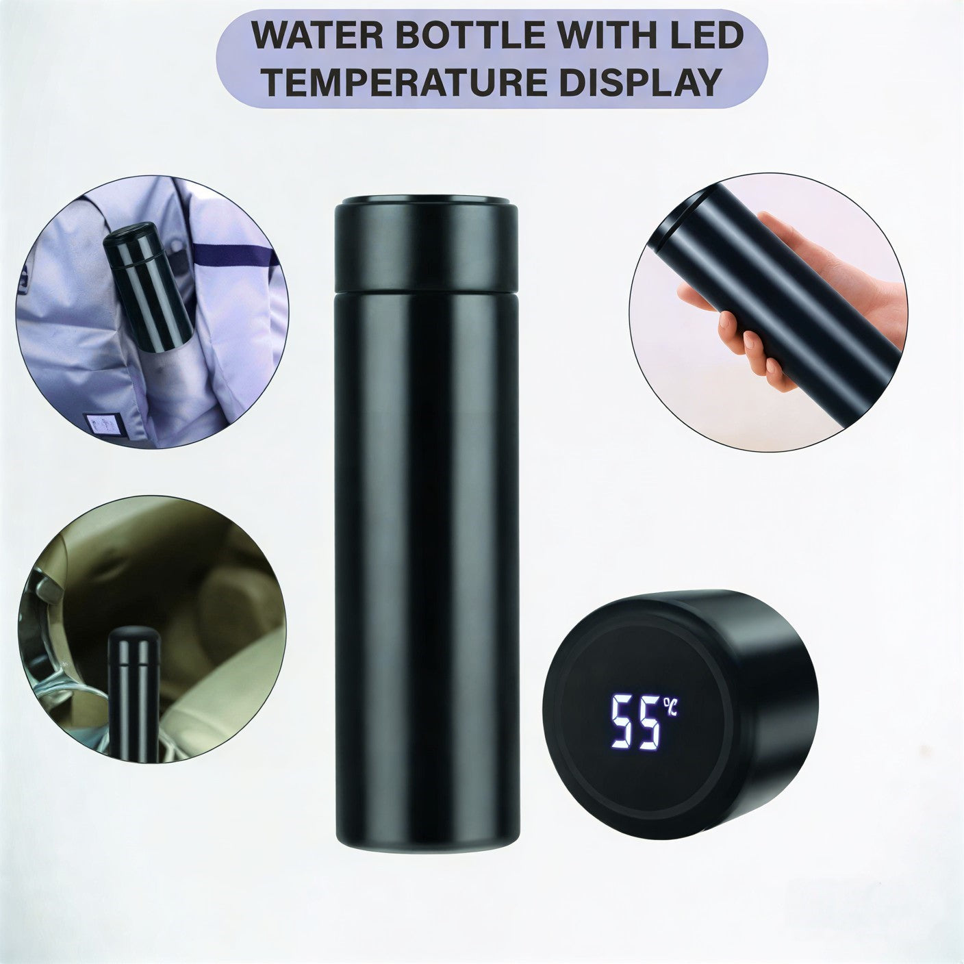 Water Bottle With LED Temperature Display