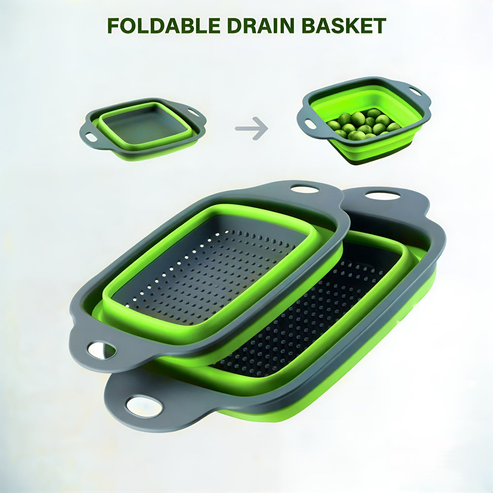 Foldable Silicone Drain Basket – Collapsible Kitchen Strainer