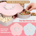 Five-Box Rotating Storage Box | Multi-Compartment Snack & Dry Fruit Organizer