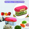 Manual Vegetable Twin Chopper with Pull Cord – Double Blade Cutter