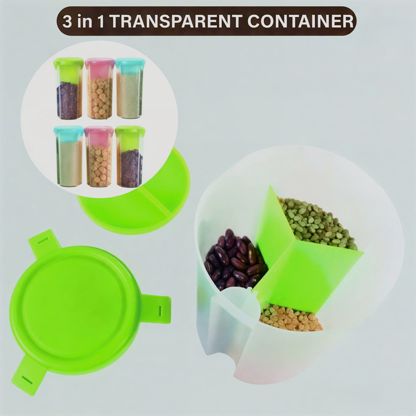 3 In 1 Transparent Container