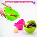 Multifunction Double Layer Washing & Draining Bowl with Strainer