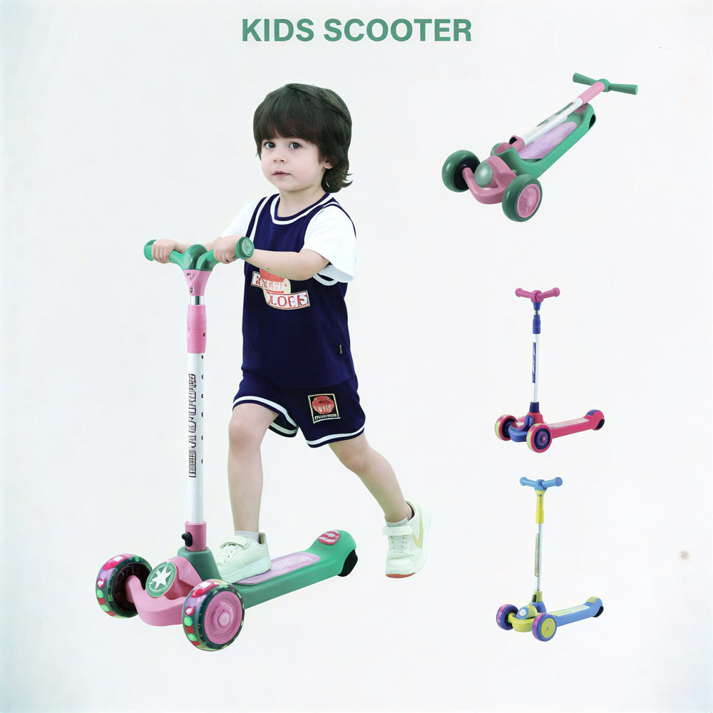 Kids 3-Wheel Scooter with Adjustable Handle & LED Wheels